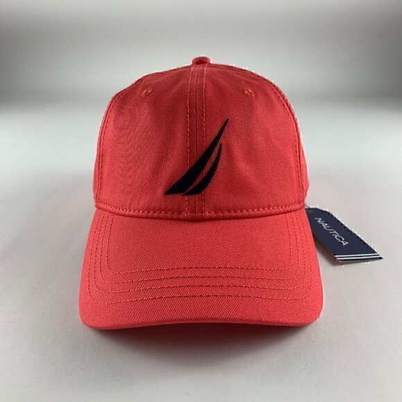 Nautica Mens Salmon Colored Relaxed Fit Adjustable Hat New - Picture 2 of 5